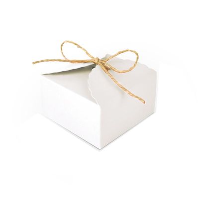 20pcs 995cm/3.53.51.9 inch Gift Box Candy Boxes Snack Wedding Favor Gift Box Thank You Gift Party Favor Gable Cookie for all Occasion (White)