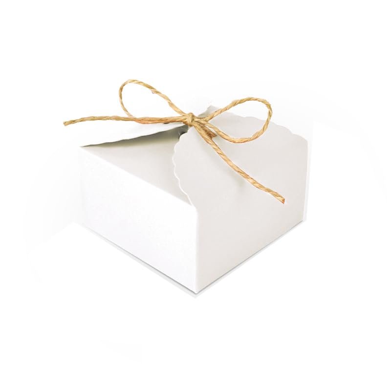 20pcs 995cm/3.53.51.9 inch Gift Box Candy Boxes Snack Wedding Favor Gift Box Thank You Gift Party Favor Gable Cookie for all Occasion (White)