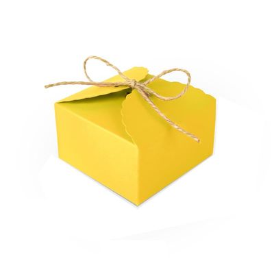 20pcs 995cm/3.53.51.9 inch Gift Box Candy Snack Wedding Favor Gift Box Thank You Gift Party Favor Gable Cookie for all Occasion (Yellow)