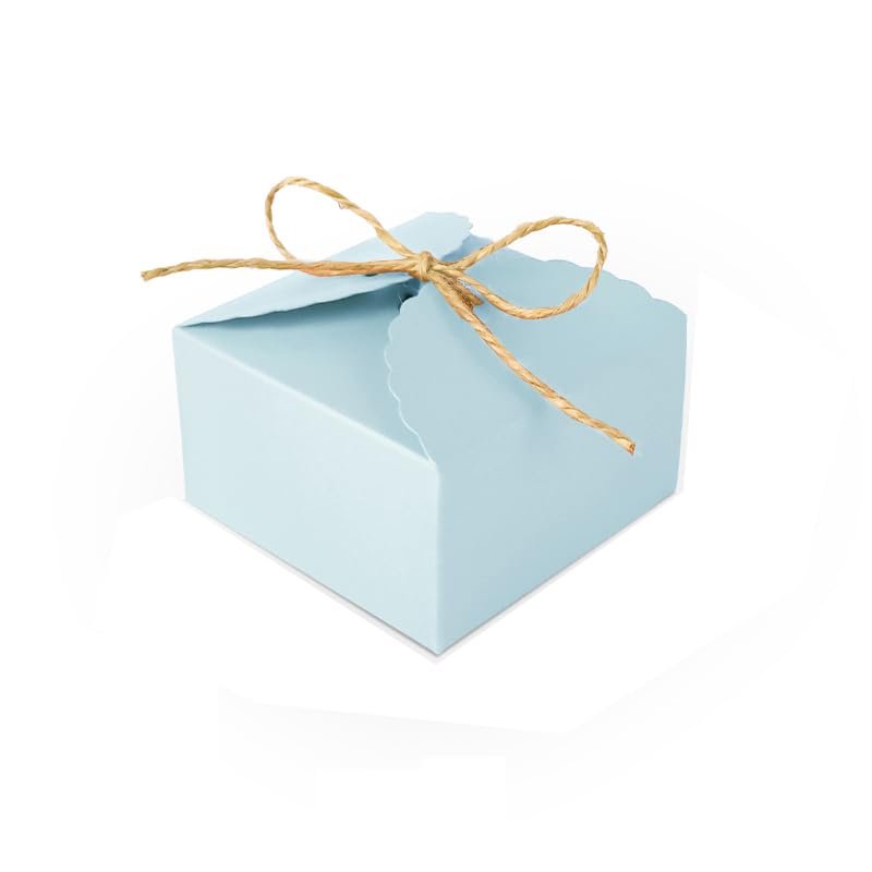 JIYIXhylera 20pcs 995cm/3.53.51.9 inch Gift Box Candy Boxes Snack Boxes Wedding Favor Gift Box DIY Folding Packaging Bag Baby Shower Birthday Party Decoration (Blue)