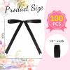 Riceshoot 100 Pcs Twist Tie Bows Bulk 5x7 Inch Satin Ribbon Bows for Gift Wrapping Cake Treat Bags Craft DIY Valentine's Day Wedding Baby Shower Birthday Party(Black) view 3