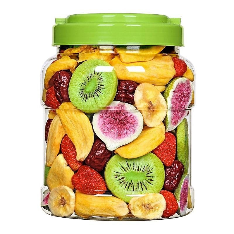 Crispy Fruits and Vegetables, Dried Fruits and Vegetables, Mixed Fruits, Dried Fruit Chips, Okra, Radish, Banana, Durian, Fig, Crispy Fruit Snacks, Chinese Snack Gift Package (1 Can)