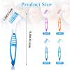 WLLHYF 10 Pcs Denture Brush for False Teeth Denture Care Cleaning Brush Double Sided Toothbrush Portable Soft Multi-Layered Bristles Cleaner Brushes Ergonomic Rubber Handle view 2