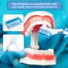 WLLHYF 10 Pcs Denture Brush for False Teeth Denture Care Cleaning Brush Double Sided Toothbrush Portable Soft Multi-Layered Bristles Cleaner Brushes Ergonomic Rubber Handle view 3