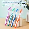 WLLHYF 10 Pcs Denture Brush for False Teeth Denture Care Cleaning Brush Double Sided Toothbrush Portable Soft Multi-Layered Bristles Cleaner Brushes Ergonomic Rubber Handle view 4