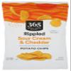 365 By Whole Foods Market, Potato Chips Rippled Cheddar & Sour Cream, 8 Ounce view 1