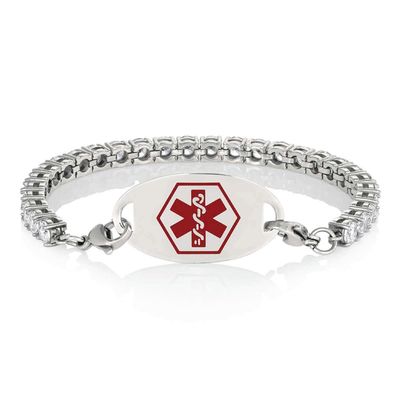 American Medical ID Tennis Bracelet Medical ID Free Engraving