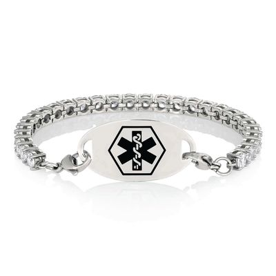 American Medical ID Tennis Bracelet Medical ID Free Engraving