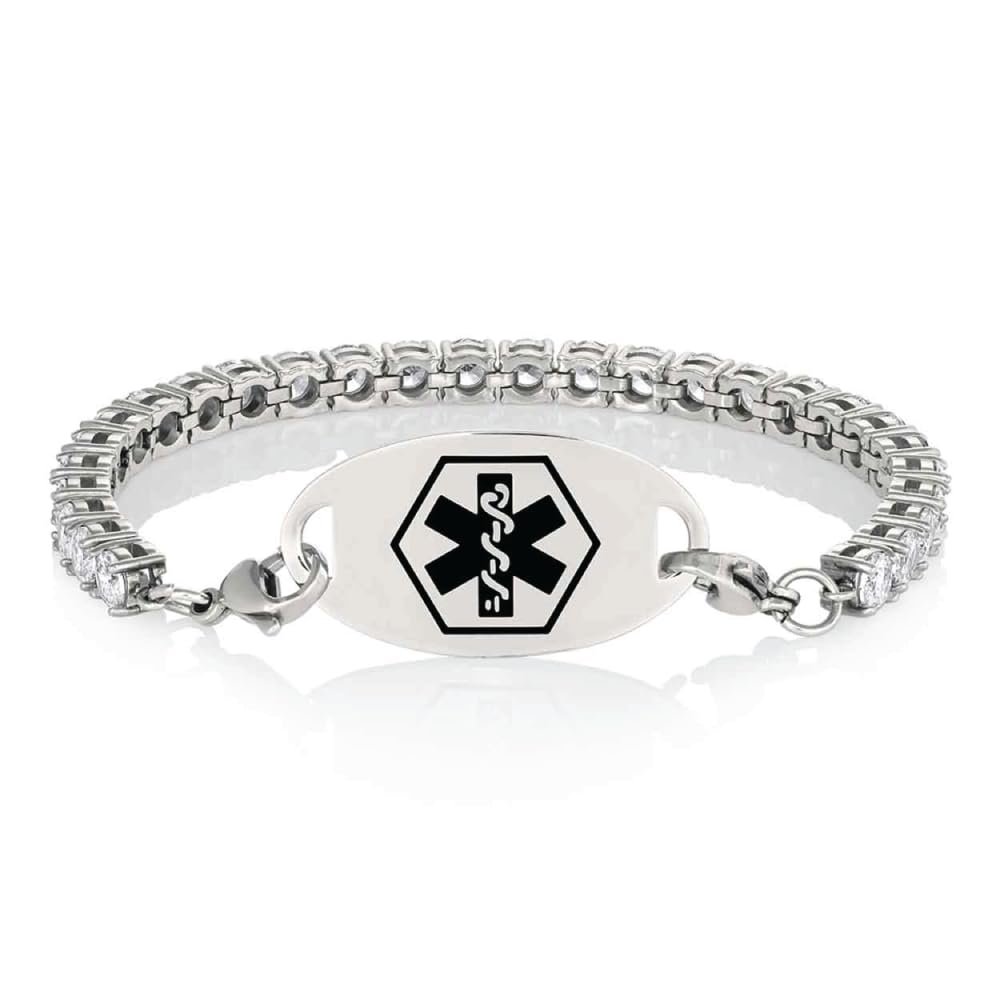 American Medical ID Tennis Bracelet Medical ID Free Engraving
