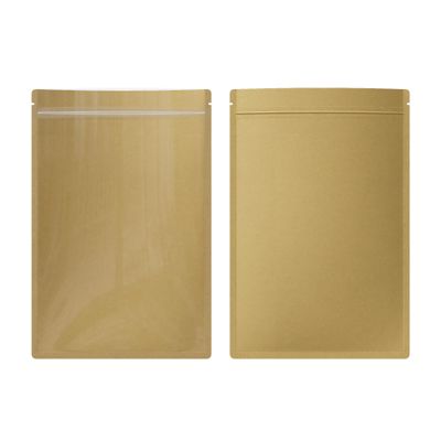 100Pcs Brown Kraft Paper Clear Window Plastic Zipper Seal Lock Heat Sealable Food Storage Packaging Bags (7.24 inch x 10.16 inch)