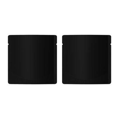100 Double-Sided Matte Colored Square Aluminum Foil Stand Up Pouch Heat Sealable Food Storage Bags (3" x 3") (Black)