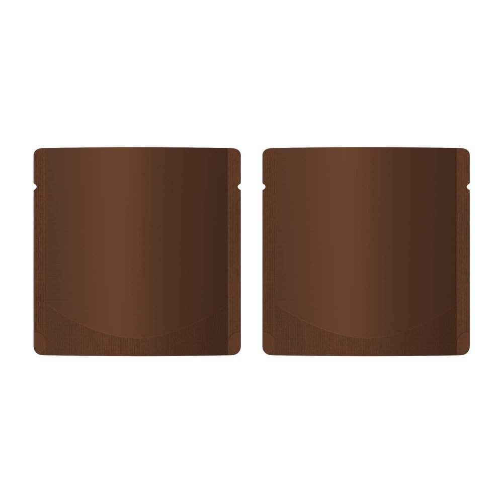 100 Double-Sided Matte Colored Square Aluminum Foil Stand Up Pouch Heat Sealable Food Storage Bags (3" x 3") (Brown)