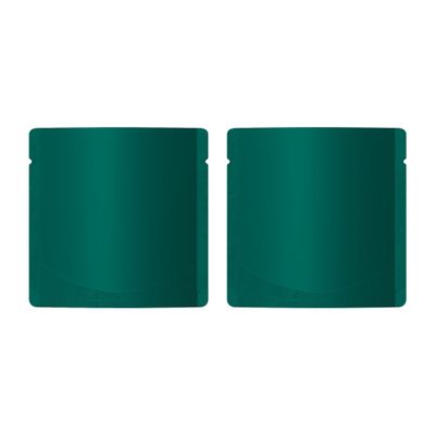 100 Double-Sided Matte Colored Square Aluminum Foil Stand Up Pouch Heat Sealable Food Storage Bags (3" x 3") (Green)