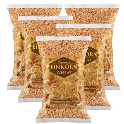 Einkorn Wheat - 100% Certified Organic Einkorn Whole Wheat Grain by PowerGrow System - Use for Sourdough Baking, Milling Flour, Cereal, Salads, Pasta etc. (Einkorn Wheat (25 Pounds))