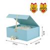 BoxSkivra 3 Pack 19x16x6 Inch Extra Magnetic Large Gift Box with Lids for Presents Blue Large Gift Box with Ribbon Foldable Gift Boxes with Shredded Paper Jumbo Box for Bridesmaid Proposal view 3