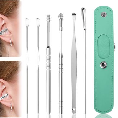 2024 New Earwax Cleaner Tool Set, Ear Wax Removal Tool Ear Cleaning Kit, Upgrade Portable Ear Pick Earwax Removal Tool Ear Cleaning Kit with Storage Box (Green)