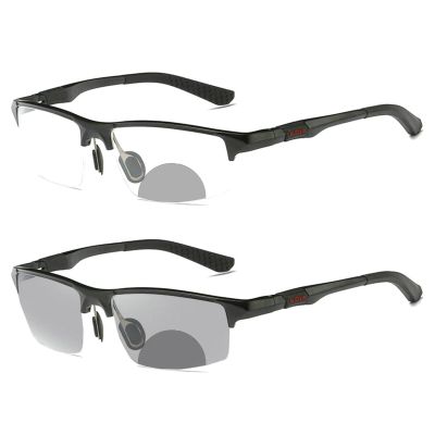 willochra Sports Transition Photochromic Bifocal Reading Glasses for Men Safety Glasses with Readers Wrap Around sunglasses F28 (black, 2.5, x)