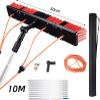 Window Cleaning Pole Water-Fed Telescopic Brush Extendable Cleaning Conservatory Roof Cleaning Window Cleaner Kit for Photovoltaic Panel Cleaning Trucks(50cm Brush Head,10M) view 2