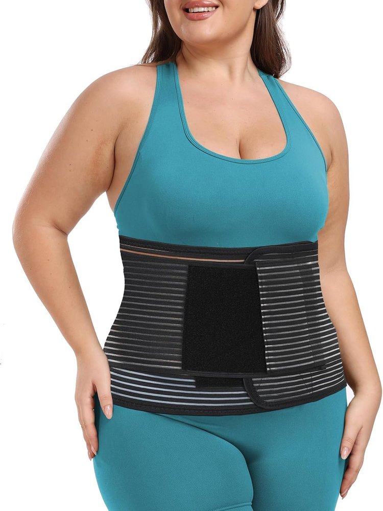 Abdominal Binder Post Surgery Plus Size | Postpartum Belly Band Wrap | Post C Section Belly Binder | Stomach Compression Hernia Belt For Men or Women Hernia Surgery, Natural Birth, Abdominal Injuries,Hysterectomy (L/XL)