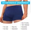 IRISMORII Washable Urine Incontinence Underwear for Men Bladder Leak Proof Absorbent Boxer Brief Odor Control 60 ML (Dark Blue L) view 4
