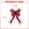 uxcell 20pcs 8 Inch Giant Large Pull Bow Gift Wrapping Organza Bows Ribbon Wine Red for Wedding Baskets Presents Christmas view 2