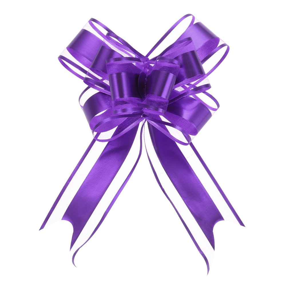 uxcell 10pcs 8 Inch Giant Large Pull Bow Gift Wrapping Organza Bows Ribbon Purple for Wedding Baskets Presents Christmas