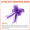 uxcell 10pcs 8 Inch Giant Large Pull Bow Gift Wrapping Organza Bows Ribbon Purple for Wedding Baskets Presents Christmas view 4