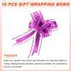 uxcell 10pcs 6 Inch Large Pull Bow Gift Wrapping Organza Bows Ribbon Rose Red for Wedding Baskets Presents Christmas view 4