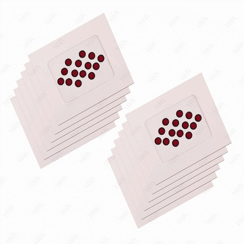 VAMA Fashions Premium Velvet Round Shape Black Border Sticker Sketch Kumkum Dark Maroon Bindi for Women - 12 Cards (7mm Medeium Size Sindoor Bindi Sticker)