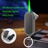 Butane torch lighter with keychain, retro mini lighter, windproof green flame lighter, adjustable flame, refillable butane gas lighter, portable metal lighter, gift for boyfriend husband dad(A) view 2