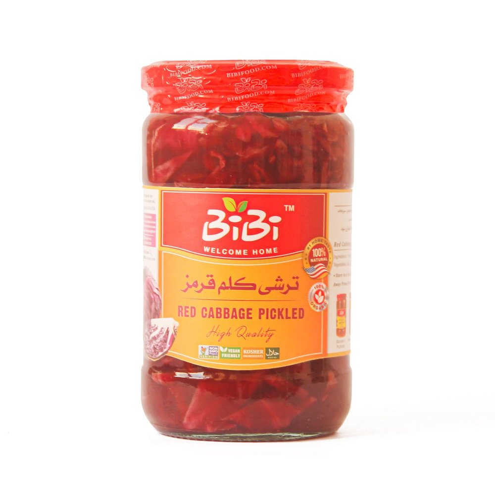 BiBi Red Cabbage Pickled ( ) 700g (24.6 Oz) Cabbage Pickled, Torshi Kalam, Organic Pickled