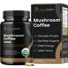 100% Organic Mushroom Coffee Capsules - Natural Energy Supplement with 130mg Caffeine from Clinically Proven Patented Green Coffee Bean & Guayusa Extracts for Jitter-Free Energy & Focus (90 Servings) view 1