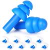 24 Pair Blue Ear Plugs - NRR 29dB Reusable Silicone Ear Plugs with Plastic Cases for Sleeping, Noise Cancelling, Concerts, Shooting, Swimming view 1