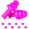 24 Pair Rose Red Ear Plugs - NRR 29dB Reusable Silicone Ear Plugs with Plastic Cases for Sleeping, Noise Cancelling, Concerts, Shooting, Swimming view 1