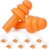 24 Pair Orange Ear Plugs Bulk NRR 29dB Reusable Silicone with Plastic Cases - Soft Foam for Sleeping, Noise Cancelling, Concerts, Shooting, Swimming, Noise Reduction view 1