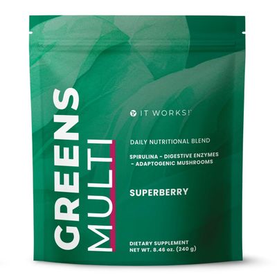 Greens Multi (Superberry Flavor) | Daily Nutritional Blend with Vitamins, Prebiotics & Probiotics | 8g Single Scoop