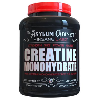 Insane Labz Insane Creatine Monohydrate Powder - Unflavored, Pre Workout, Post Workout, Strength Size Power, 200 Servings