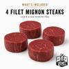 Grumpy Butcher Aged Large Filet Mignon Steak, 4 Pack - USDA Prime or Top Third Angus Choice Beef Tenderloin Filets With Gift Box Option - Ships Frozen view 2