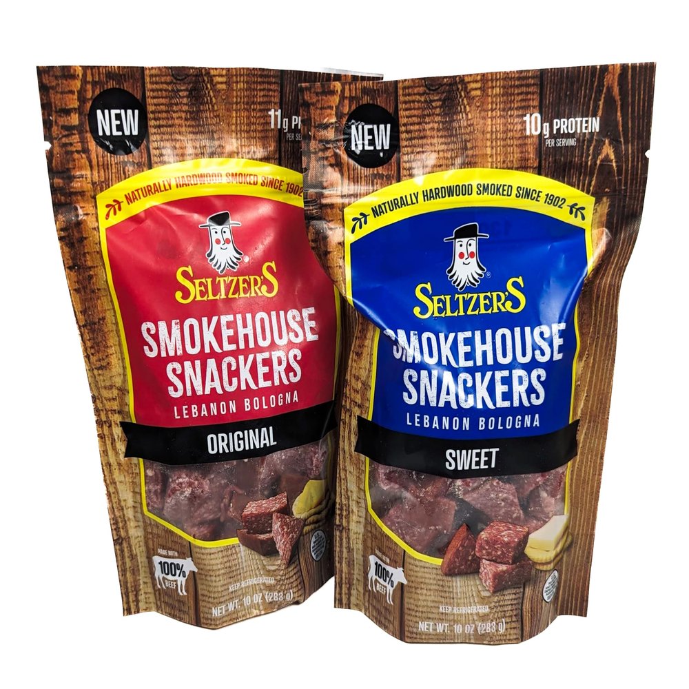 Lebanon Bologna Smokehouse Snackers, Original (3 x 10 oz bag) and Sweet Flavor (3 x 10 oz bag)