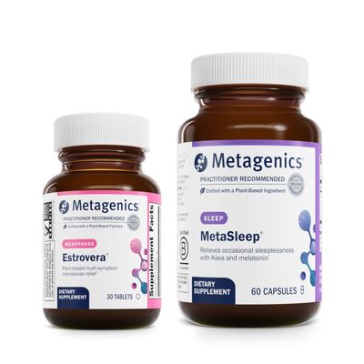 Metagenics Menopause Sleep Duo - HerWellness Estrovera & MetaSleep - 30 Tablets of Estrovera for Hot Flashes, Menopause Relief & Night Sweats - 60 Capsules of MetaSleep for Sleep Support