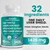 32-in-1 Liver Support with Milk Thistle Supplement Liver Detox with Silymarin, Artichoke Extract & Beetroot Powder Comprehensive Wellness Formula for Liver Cleanse 1426mg (270 count) (Pack of 3) view 2