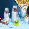 Boao 36 Sets Hero Party Cups with Lids and Paper Straws 14 oz Hero Birthday Party Supplies Favors Disposable Clear Plastic Cups Bulk view 4