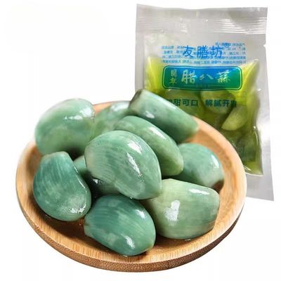 Laba Garlic jade vinegar pickled garlic,sweet and sour garlic,Shandong specialty,spicy seasoning,side dishes,delicious snacks,Laba garlic garlic,Vegetables fruits (10bags)