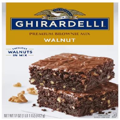 Walnut Premium Brownie Mix (Pack Of 1 Box) 17 Oz