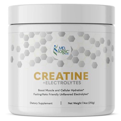 MD Logic Health Creatine + Electrolytes (30 Servings, Unflavored Powder) - 5g Creatine Monohydrate per Serving - Featuring Redmond's RealSalt for Enhanced Hydration