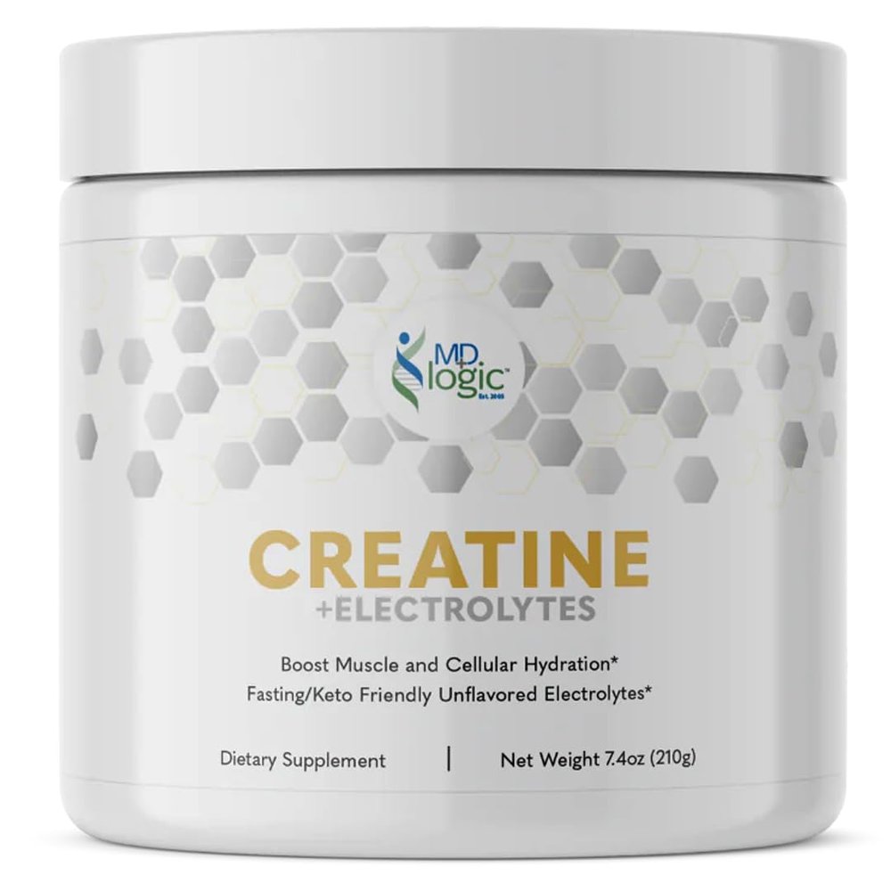 MD Logic Health Creatine + Electrolytes (30 Servings, Unflavored Powder) - 5g Creatine Monohydrate per Serving - Featuring Redmond's RealSalt for Enhanced Hydration