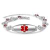 GLOMGORGE Medical Alert Bracelets For Women - Silver Medical Bracelet With Heart Chains, Stainless Steel Women ID Bracelets Engraved Emergency Information Bracelets view 1