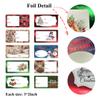 100 Count Large Foil Christmas Sticker Labels,Self Adhesive Gift Stickers Holiday Gift Name Decals for Present/Wrapping Paper Decorations view 2