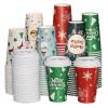 SUREPHON Christmas Cups, 60 Pack 16 Oz Christmas Disposable Coffee Cups with Lids, To Go Coffee Cups, 6 Designs Coffee Drinking Paper Cups for Hot Chocolate, Hot Cocoa, Xmas Dinner Party view 1