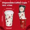 SUREPHON Christmas Cups, 60 Pack 16 Oz Christmas Disposable Coffee Cups with Lids, To Go Coffee Cups, 6 Designs Coffee Drinking Paper Cups for Hot Chocolate, Hot Cocoa, Xmas Dinner Party view 2